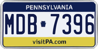 PA license plate MDB7396