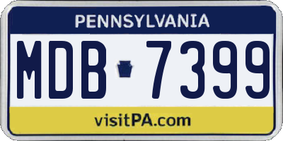 PA license plate MDB7399