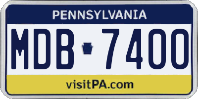 PA license plate MDB7400