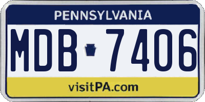 PA license plate MDB7406
