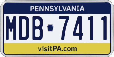 PA license plate MDB7411