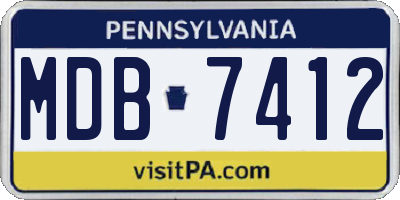 PA license plate MDB7412