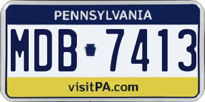 PA license plate MDB7413