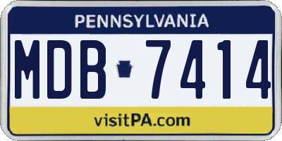 PA license plate MDB7414