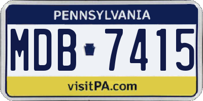 PA license plate MDB7415