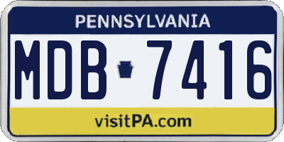 PA license plate MDB7416
