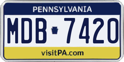 PA license plate MDB7420