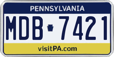 PA license plate MDB7421