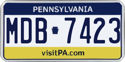 PA license plate MDB7423
