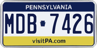 PA license plate MDB7426