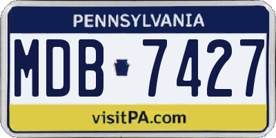 PA license plate MDB7427