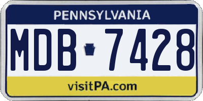 PA license plate MDB7428