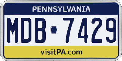 PA license plate MDB7429