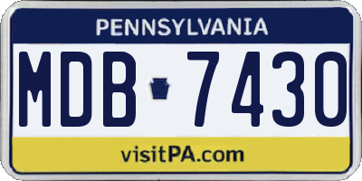 PA license plate MDB7430