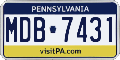 PA license plate MDB7431