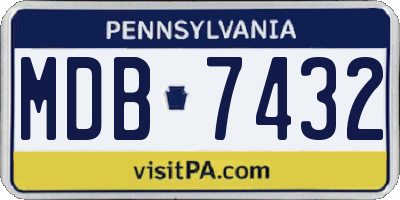 PA license plate MDB7432