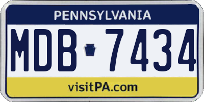 PA license plate MDB7434