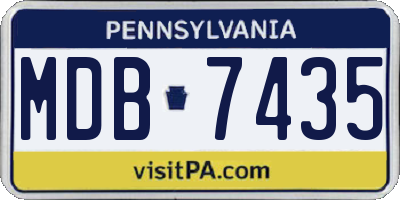 PA license plate MDB7435