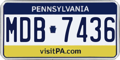 PA license plate MDB7436