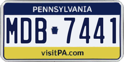 PA license plate MDB7441