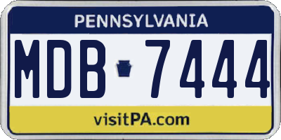 PA license plate MDB7444