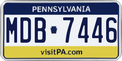 PA license plate MDB7446