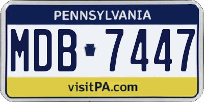 PA license plate MDB7447