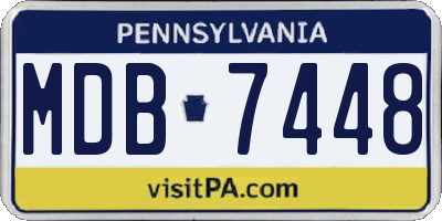 PA license plate MDB7448