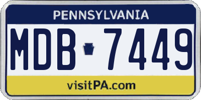 PA license plate MDB7449