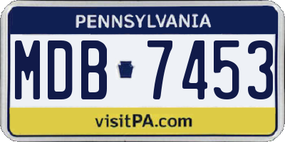 PA license plate MDB7453
