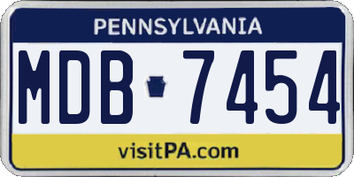 PA license plate MDB7454