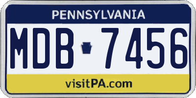 PA license plate MDB7456