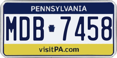 PA license plate MDB7458