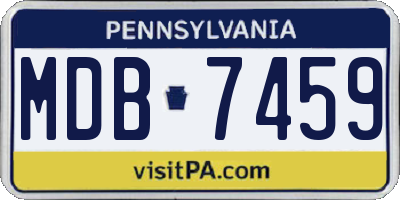 PA license plate MDB7459