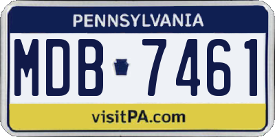 PA license plate MDB7461