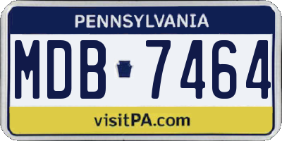 PA license plate MDB7464