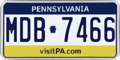 PA license plate MDB7466