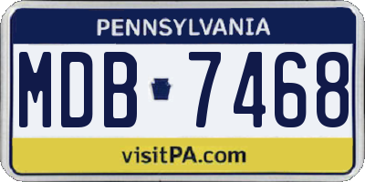 PA license plate MDB7468