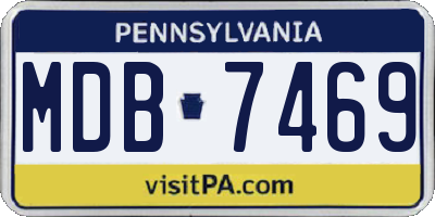 PA license plate MDB7469