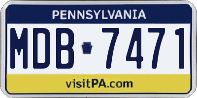 PA license plate MDB7471