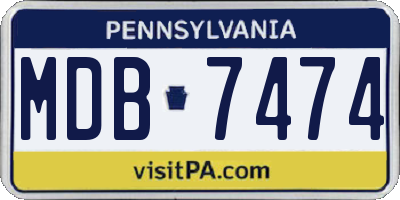 PA license plate MDB7474