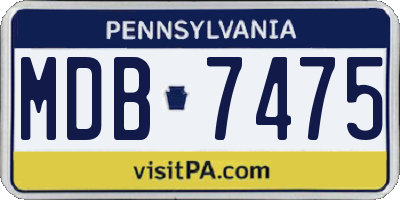 PA license plate MDB7475