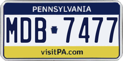 PA license plate MDB7477