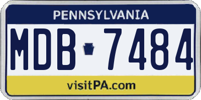PA license plate MDB7484