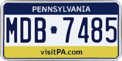 PA license plate MDB7485