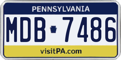 PA license plate MDB7486
