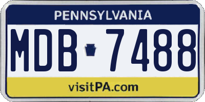 PA license plate MDB7488