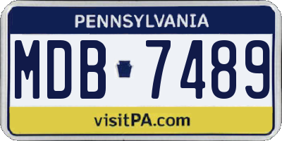 PA license plate MDB7489
