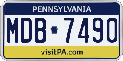 PA license plate MDB7490