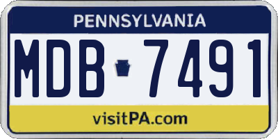 PA license plate MDB7491